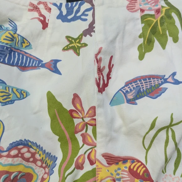 Talbots Petites Stretch Tropical Fish Print Pants – Size 4 - Picture 8 of 10